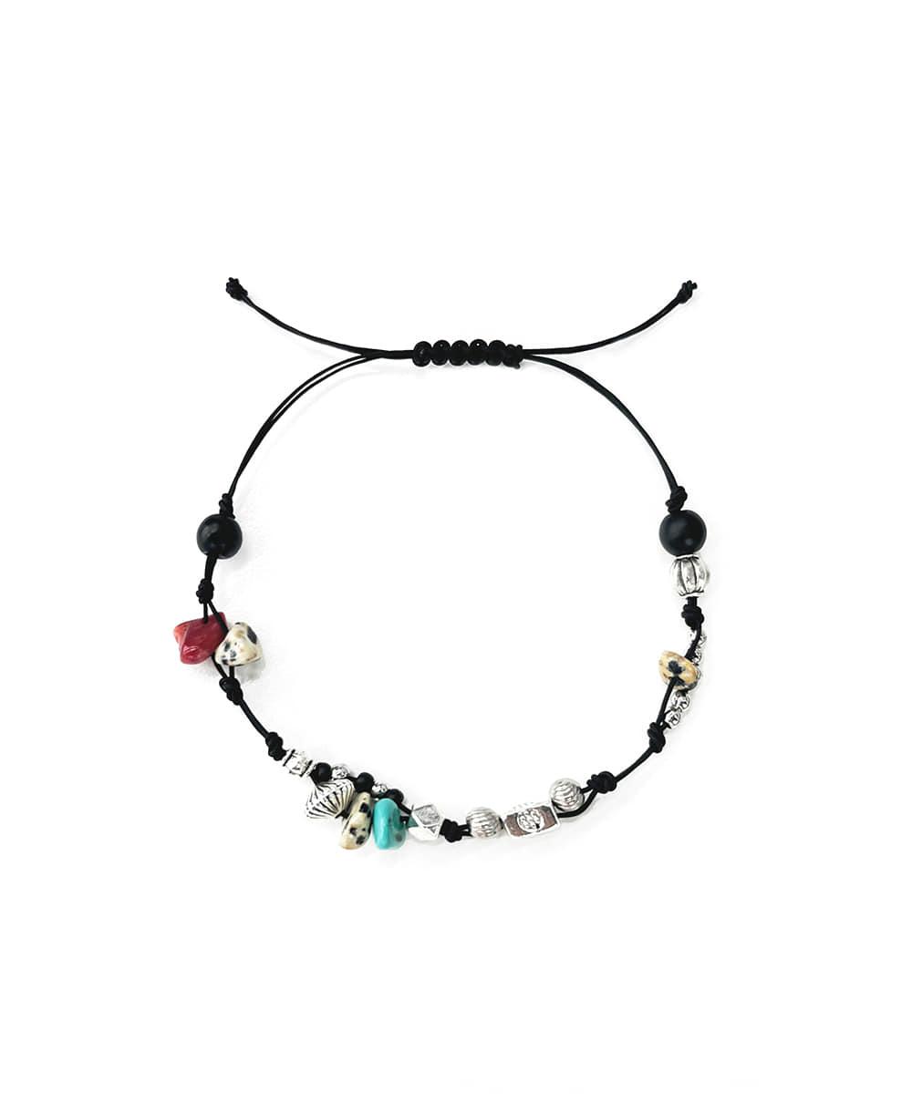 HANDMADE STONE BEADS BRACELET[BLACK]