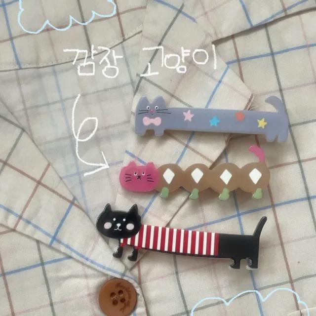 지-렁이 캣&독 앞머리 헤어핀(3pcs)