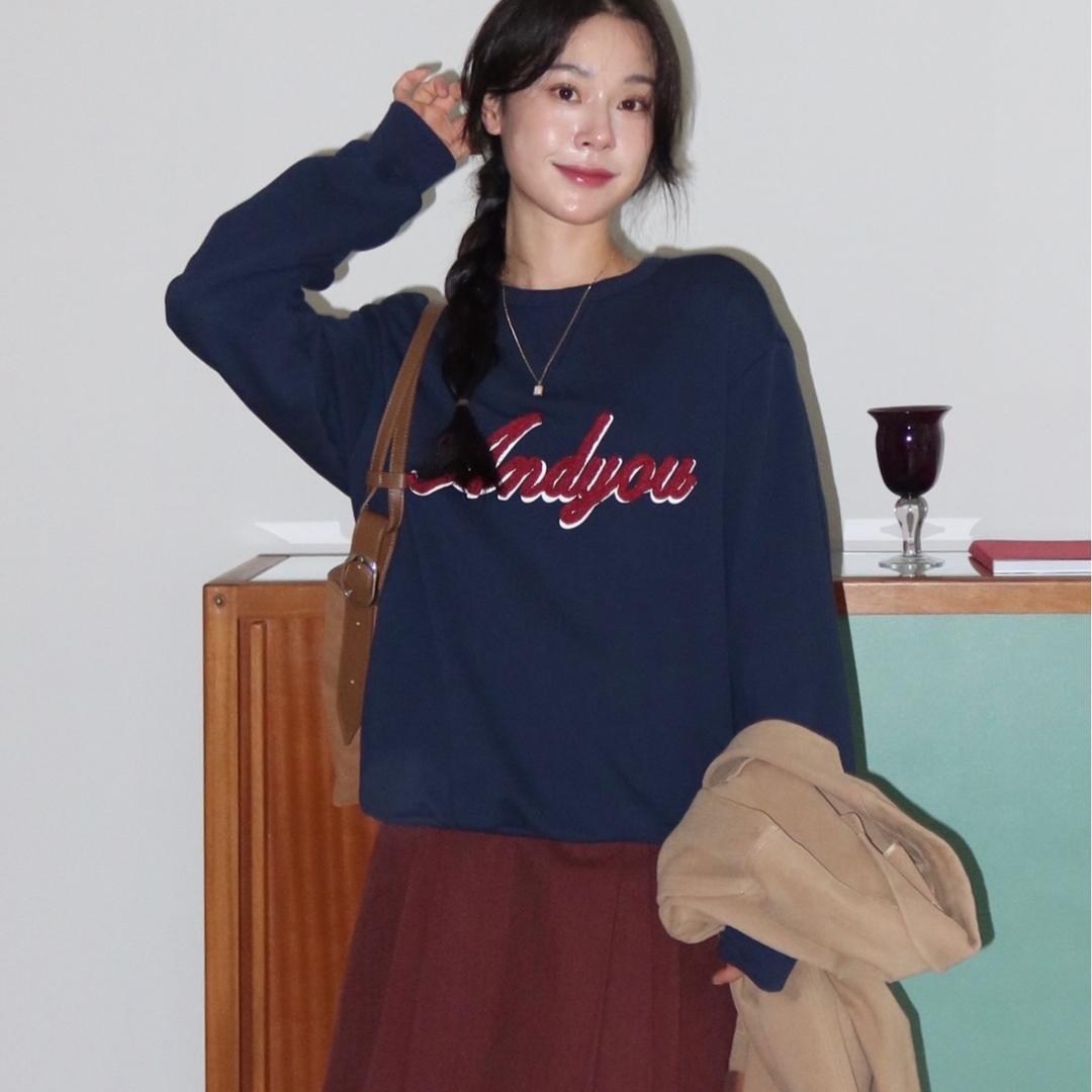 [Gray 11/15 예약배송]그레넨 로고 자수 스웻셔츠 (Navy/Gray)