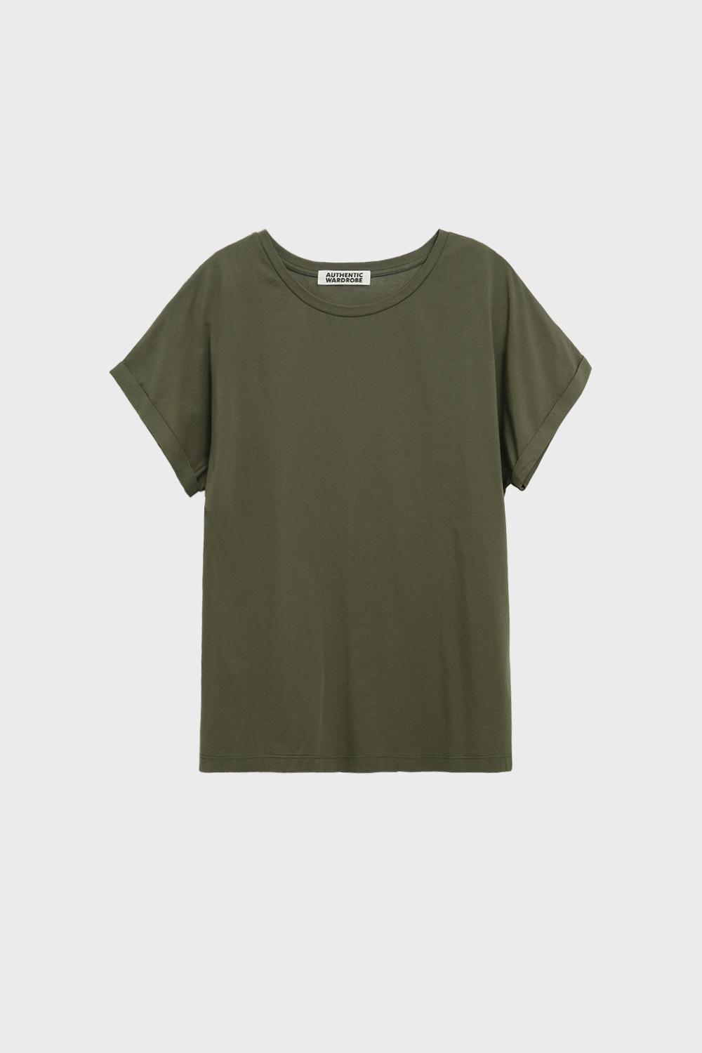 Up Sleeve Boat Neck Half T-Shirt
