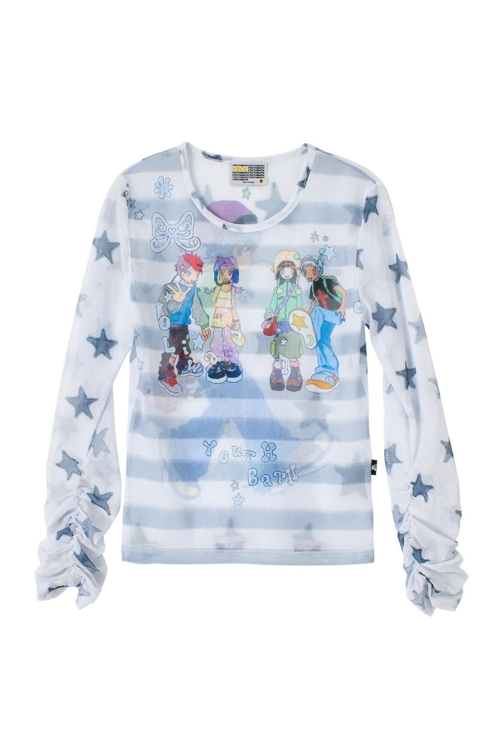 YB x Oliwa Mesh Graphic Stripe Top