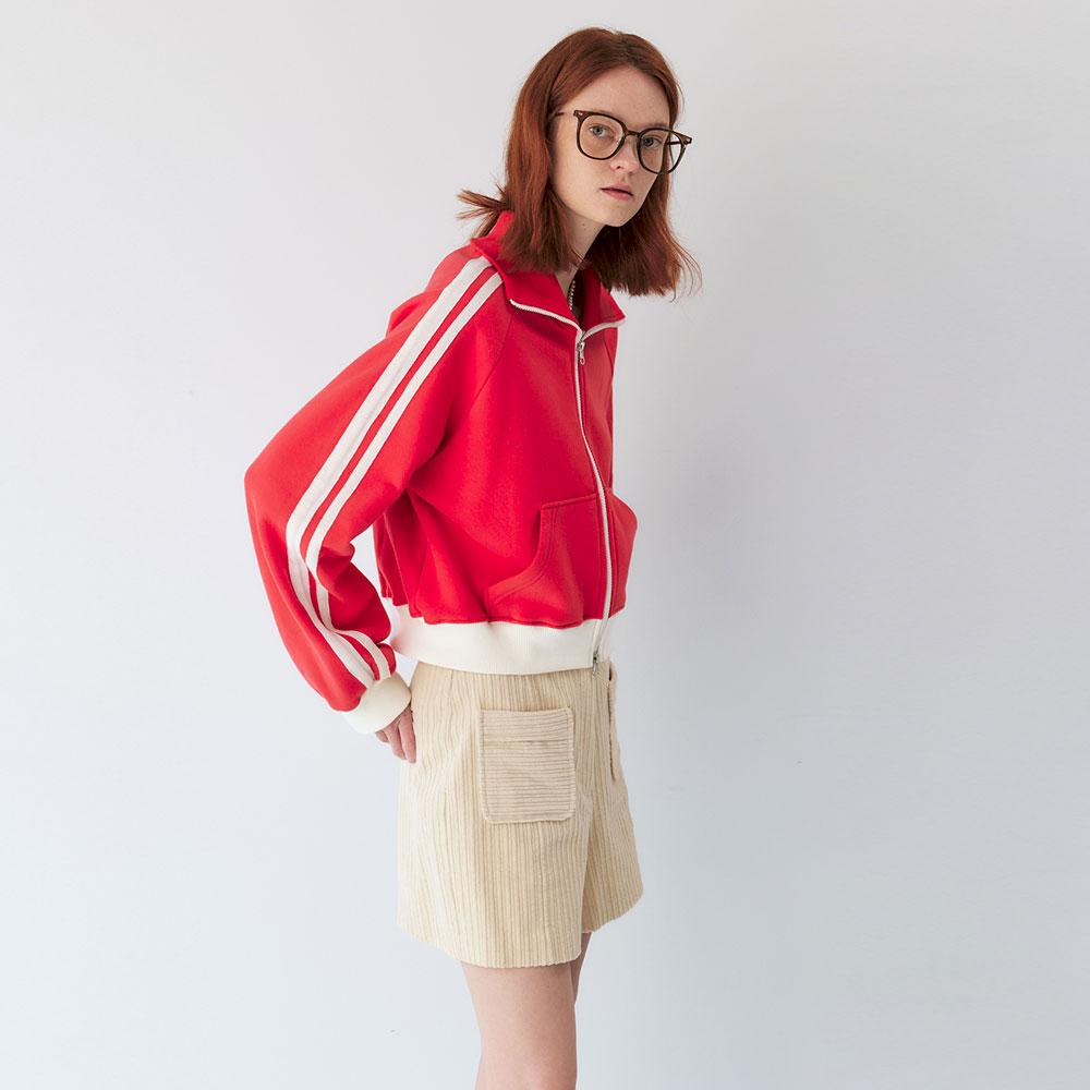 24 Fall_ Red Zip-Up Sweatshirts