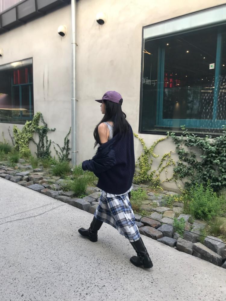 hashish 체크 롱 스커트(2col)