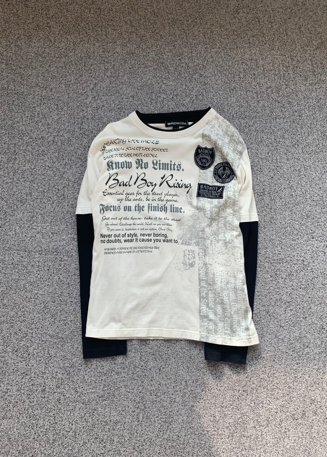 배드보이 레터링 레이어드 롱슬리브 펑크 와투케 그런지 | 후루츠패밀리