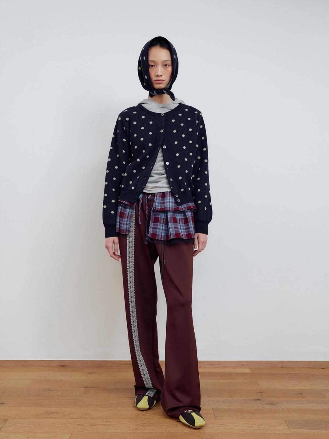 [04.09 순차출고_2차리오더] LACE JERSEY TRAINING PANTS_BURGUNDY
