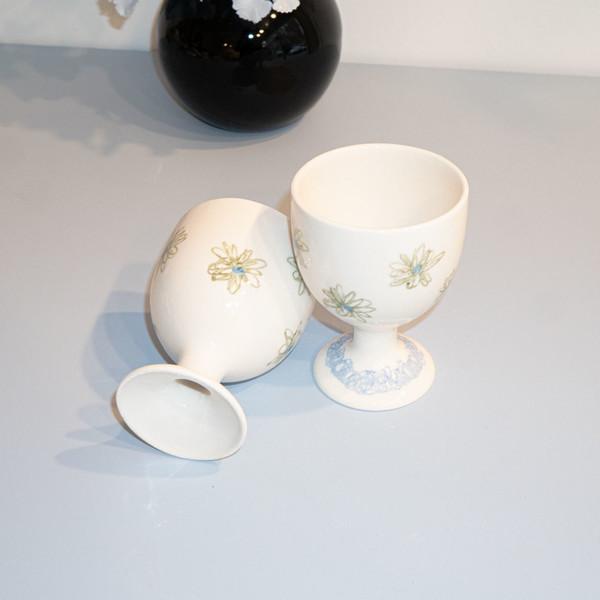 vintage flower mini wine glass(green)