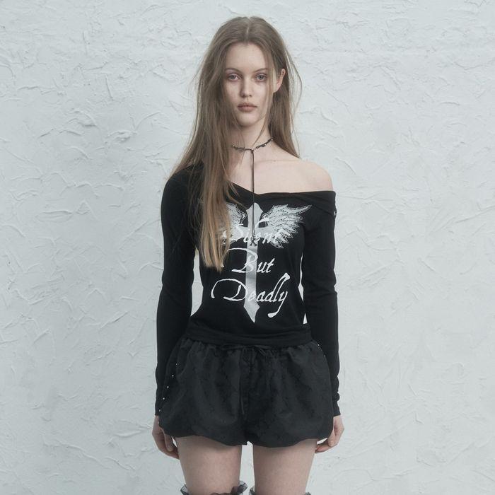 V-NECK CROSS TOP BLACK