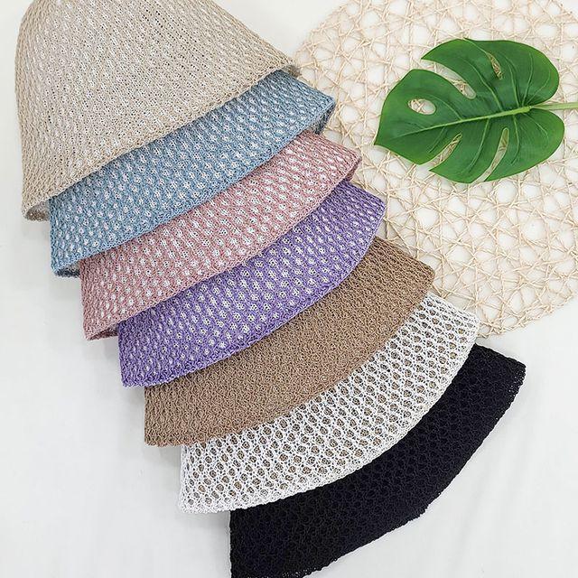 이중네트 벙거지 버킷햇 보넷 여성 여름 니트 모자