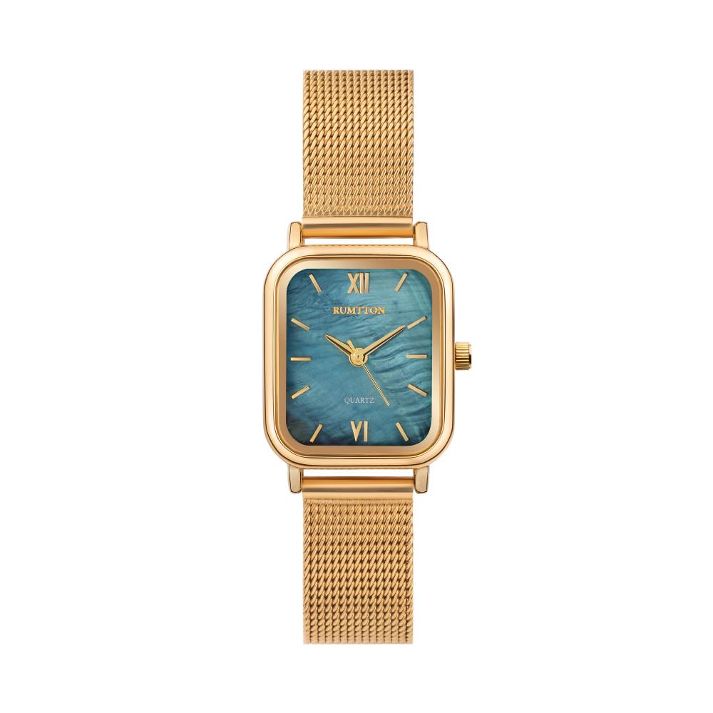블루 자개시계 여자메쉬 워치 럼튼 하버 블루 골드