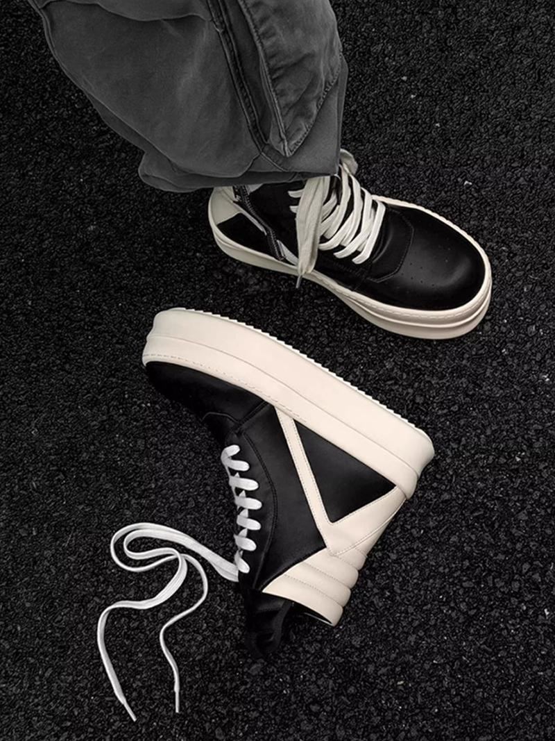 High Top Zipper Coloration Board Shoes
