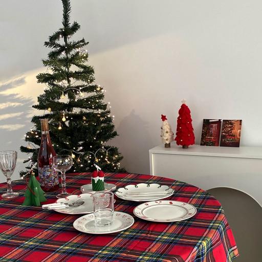 🎄 크리스마스 레드 체크 테이블보 🎁