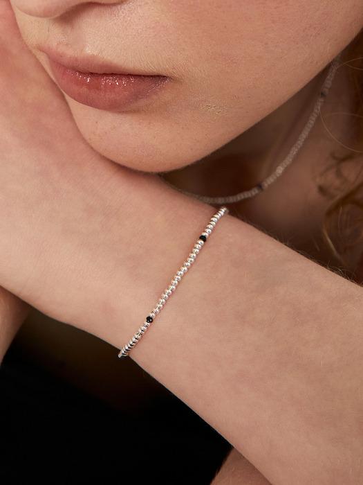 실버 925 블랙 스피넬 글로우 팔찌 #LSB25