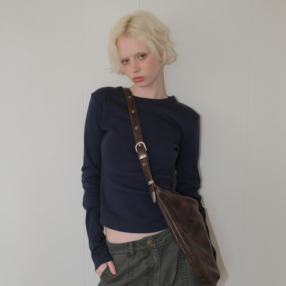 C 90S LINE BASIC LONG SLEEVE T-SHIRT_NAVY