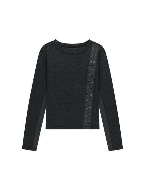 Side Eyelet Long Sleeve (Dark Gray)