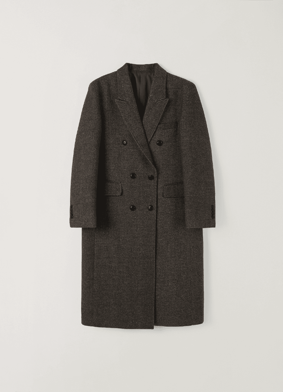 Cedar wool coat (Dark brown)