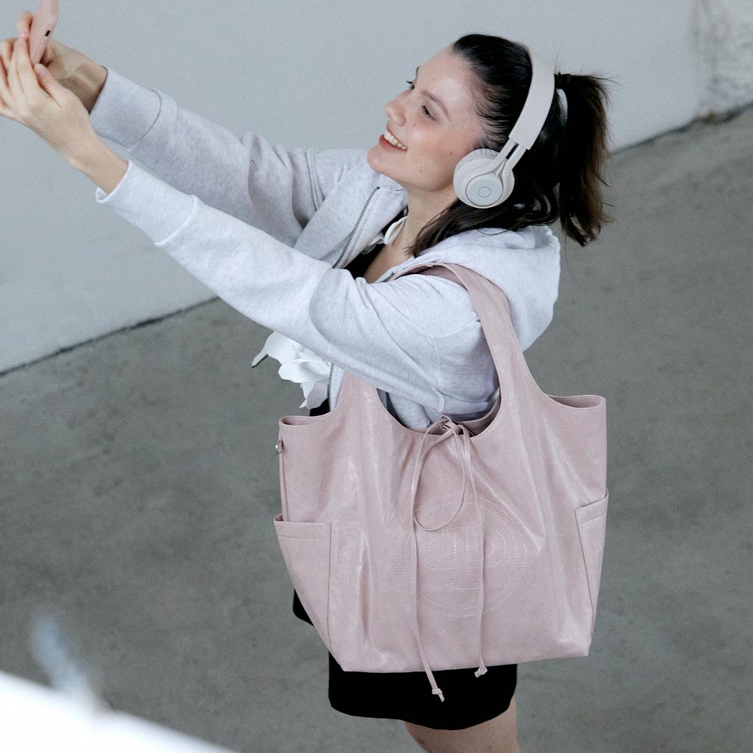 CP REVERSIBLE STITCH BAG(PINK COTTON CANDY)