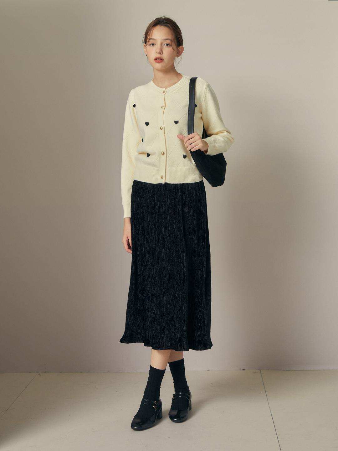 JJ지고트 크리즈 밴딩 A라인 스커트 (BLACK) GRCP0SKW31