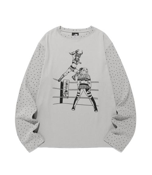 WRESTLING STAR L/S TEE_GREY(NG2FFUT552A)