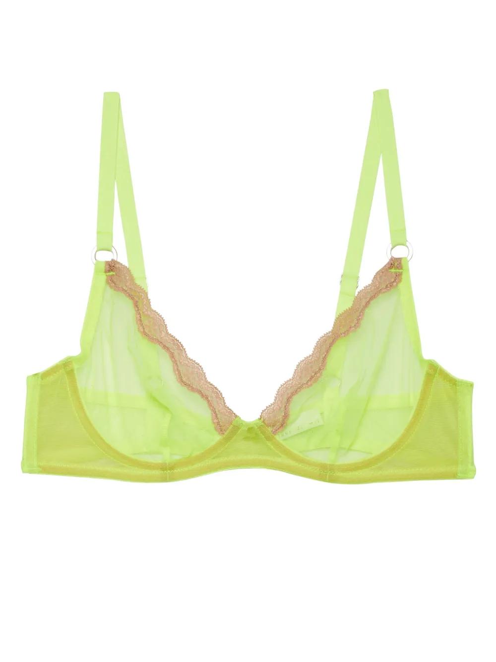 Fleur Du Mal 시스루 튤 데미 브라 | 그린 | FARFETCH KR