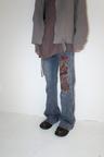 beads oriental denim pants