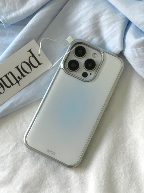 [아이폰17출시][+맥세이프][+갤럭시]silver pale sky epoxy case