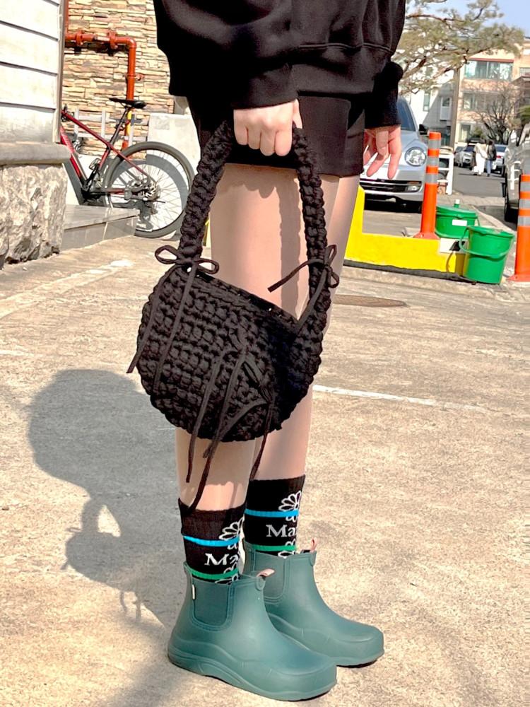 Ribbon Shoulder Bag Black