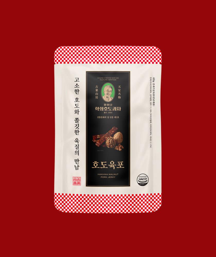 [본점] 천안 원조 할머니 호두육포 리얼 견과 돼지고기 육포 40g