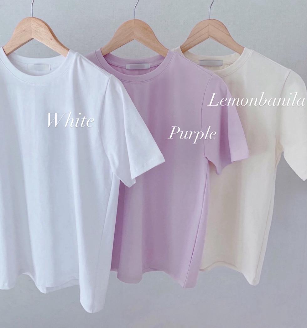러체 [3col] Gelato T-shirts 화이트 레몬 연보라 여성 코튼 데일리 반팔티셔츠