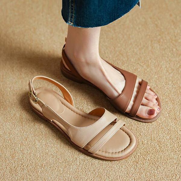 [HANDMADE] 램스킨 데일리 플랫 샌들