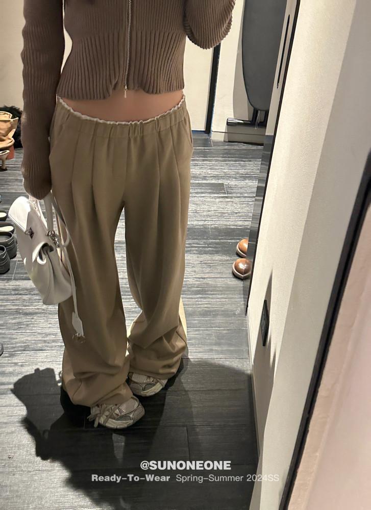 허리밴딩 슬랙스 트레이닝 팬츠 (3col)