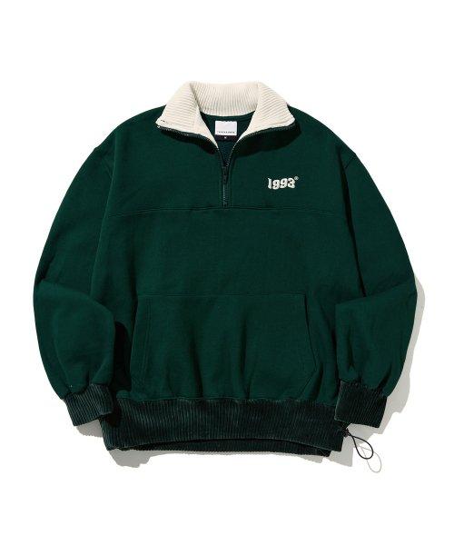 빈티지 반 집업_다크그린