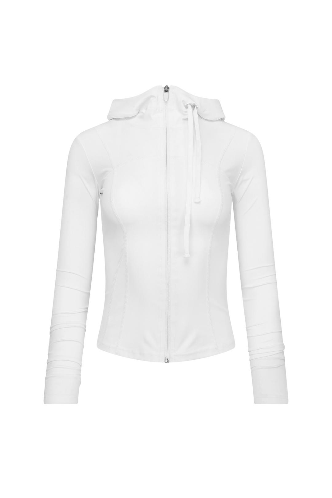 TRACK HOODIE ZIP-UP IVORY