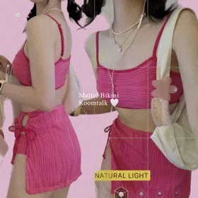 [비키니/스커트set] 마텔 핫핑크 수영복 비치웨어