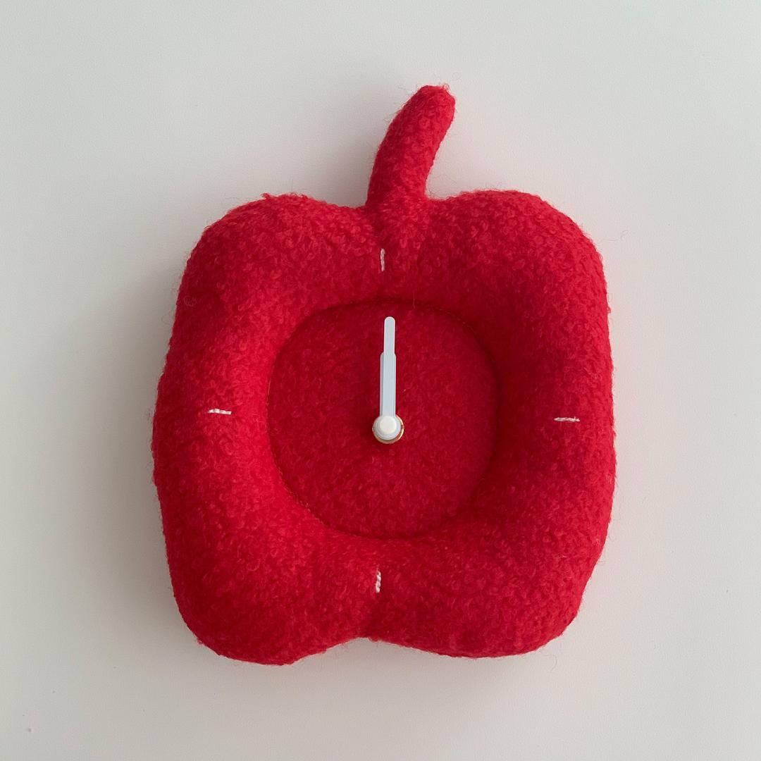[선물포장/무소음] Apple Clock_red