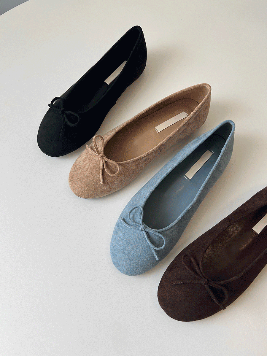 운드 리본 플랫 슈즈