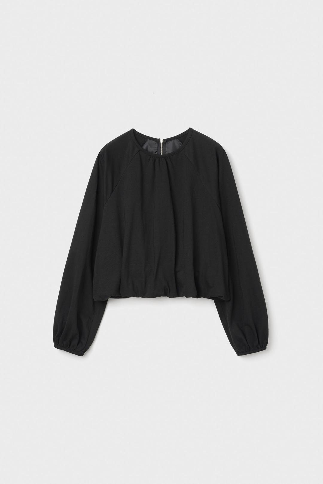 BALLOON SHIRRING T-SHIRT (BLACK)