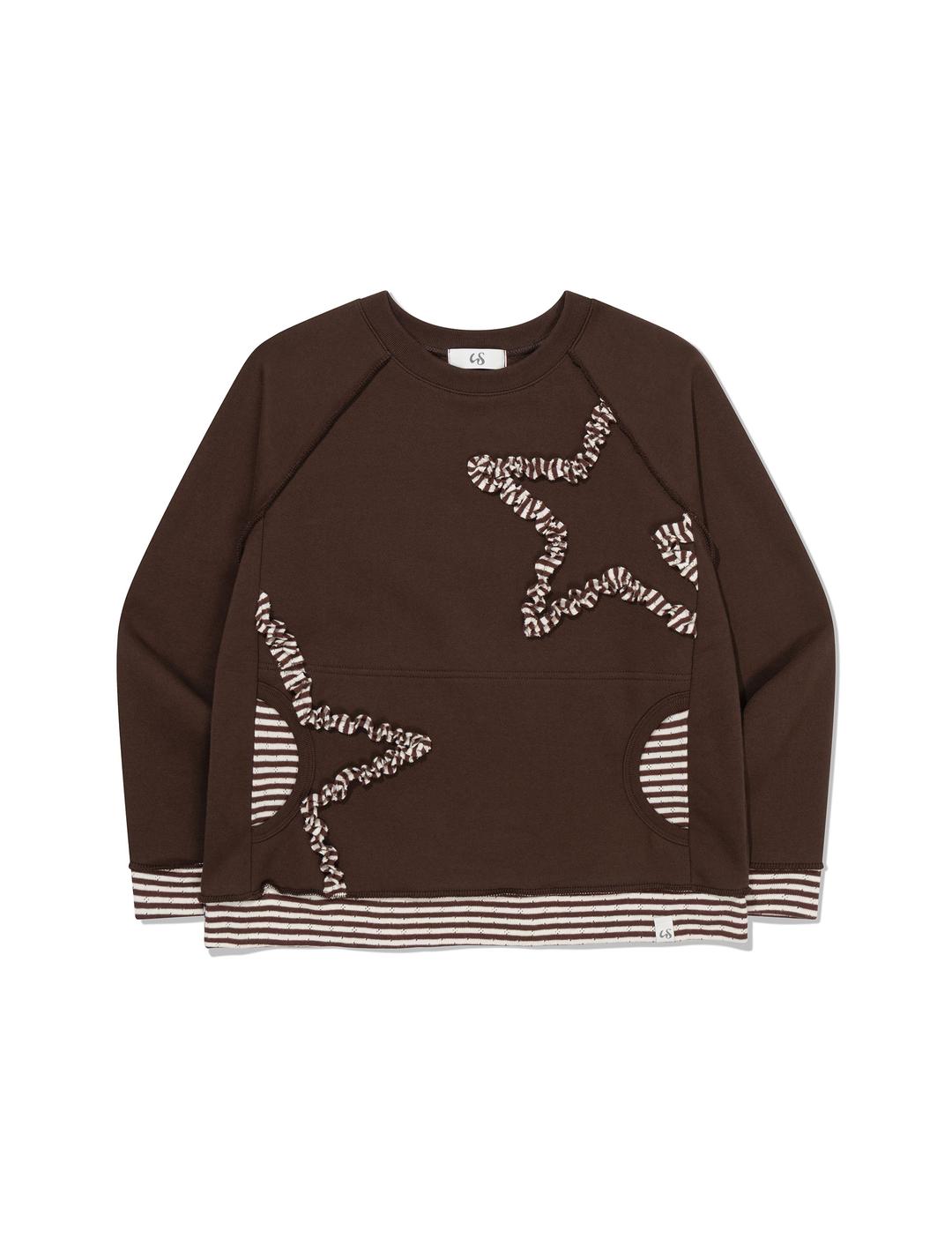 STAR LAYERED SWEATSHIRT(BROWN)