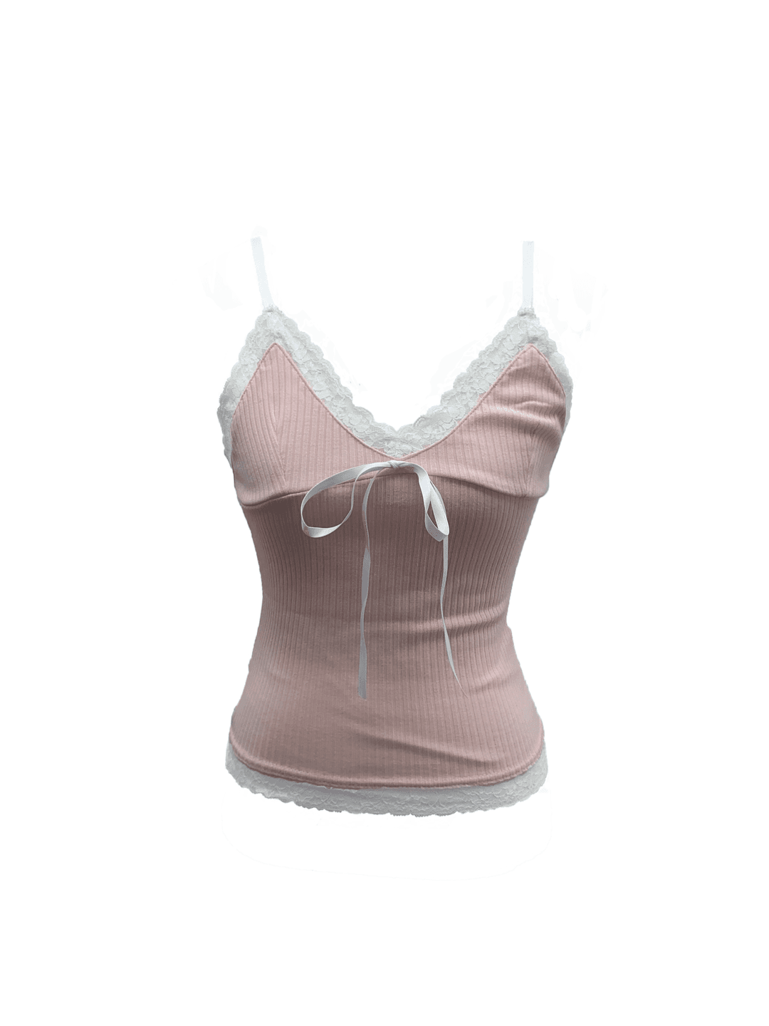 [only suzen] Lyoko Ribbon Lace Top (pink)