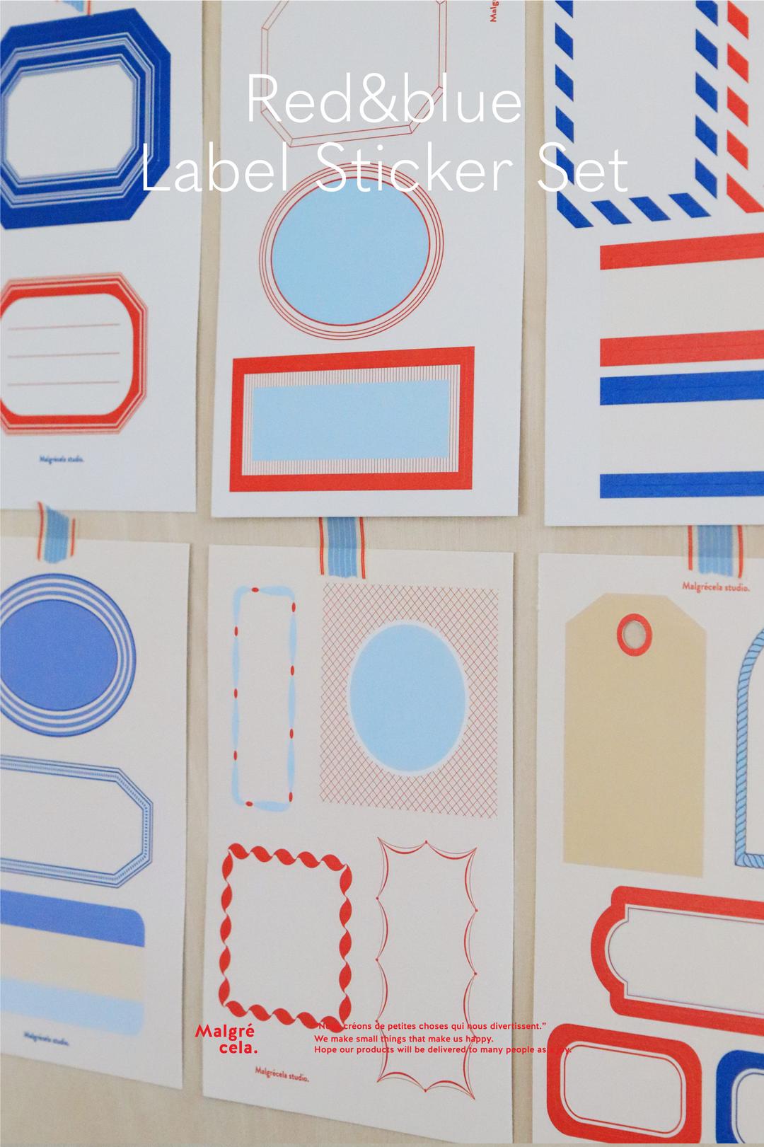 Red&Blue label sticker set