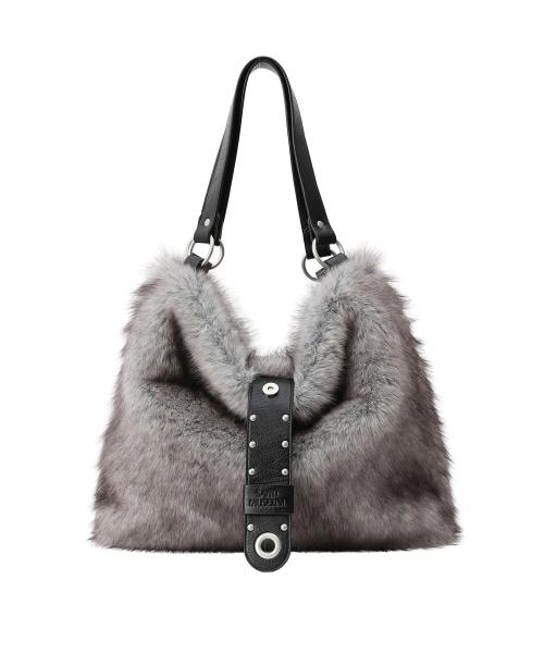 FLAP HOBO BAG [Fur Gray]
