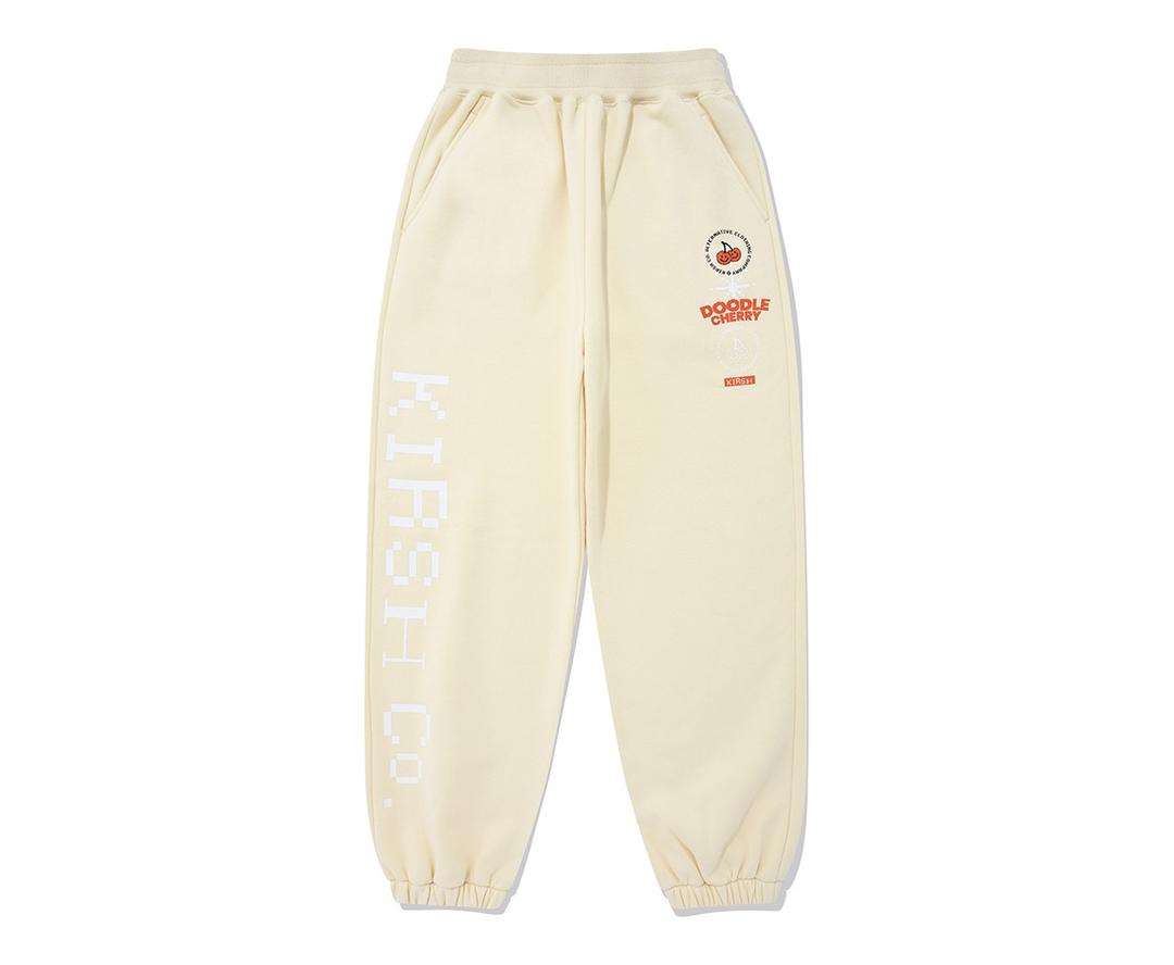 두들 체리 서클 로고 스웨트 팬츠 [아이보리]