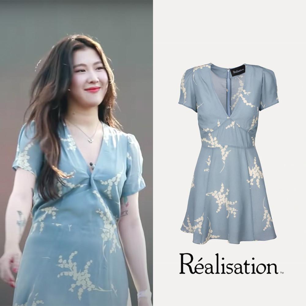 [Realisation] 리얼리제이션 더 루엘라 실크 여름 파랑 드레스 원피스 (백예린 착용)