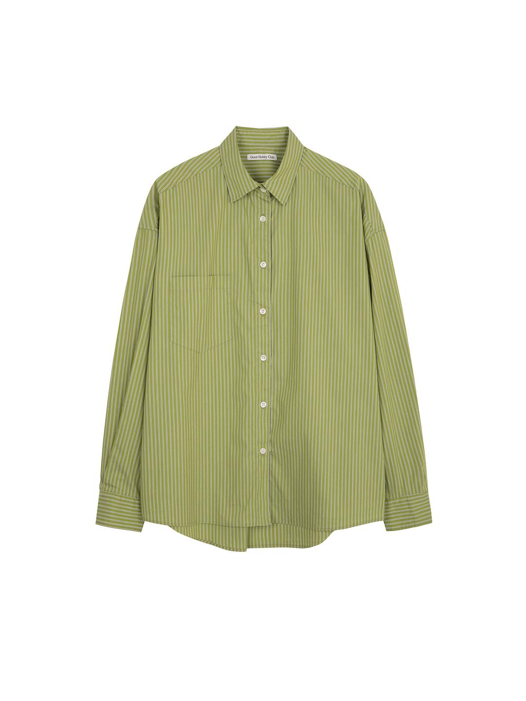 SILHOUETTE STRIPE SHIRT_GREEN