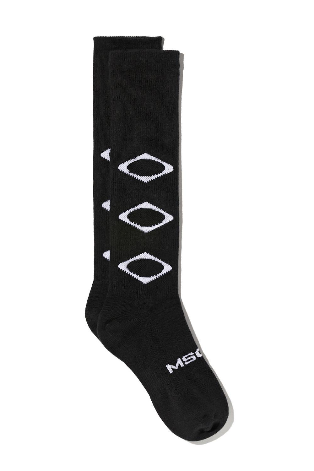 RHOMBUS KNEE SOCKS_BLACK
