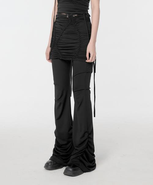 [SET] Handmade Twisted Skirt Pants (FL-237_Black)