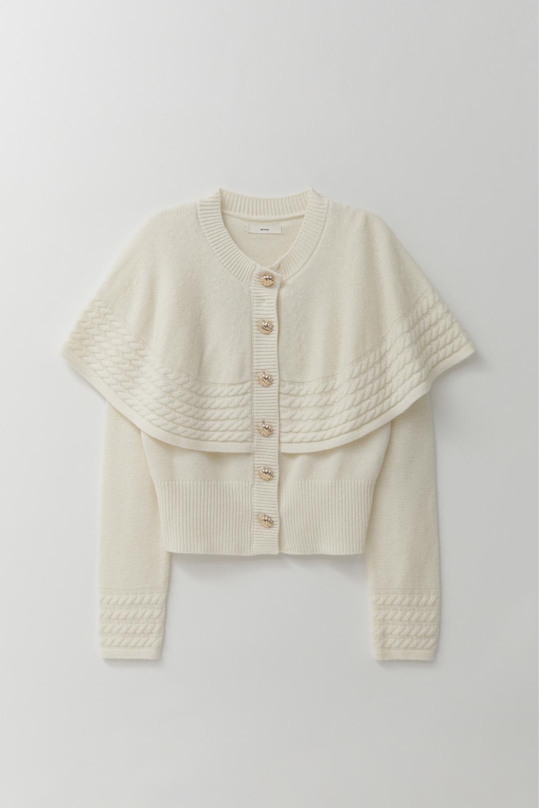 케이트 울 케이프 가디건