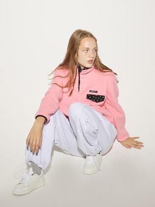 Flower patch teddy sweatshirt_pink
