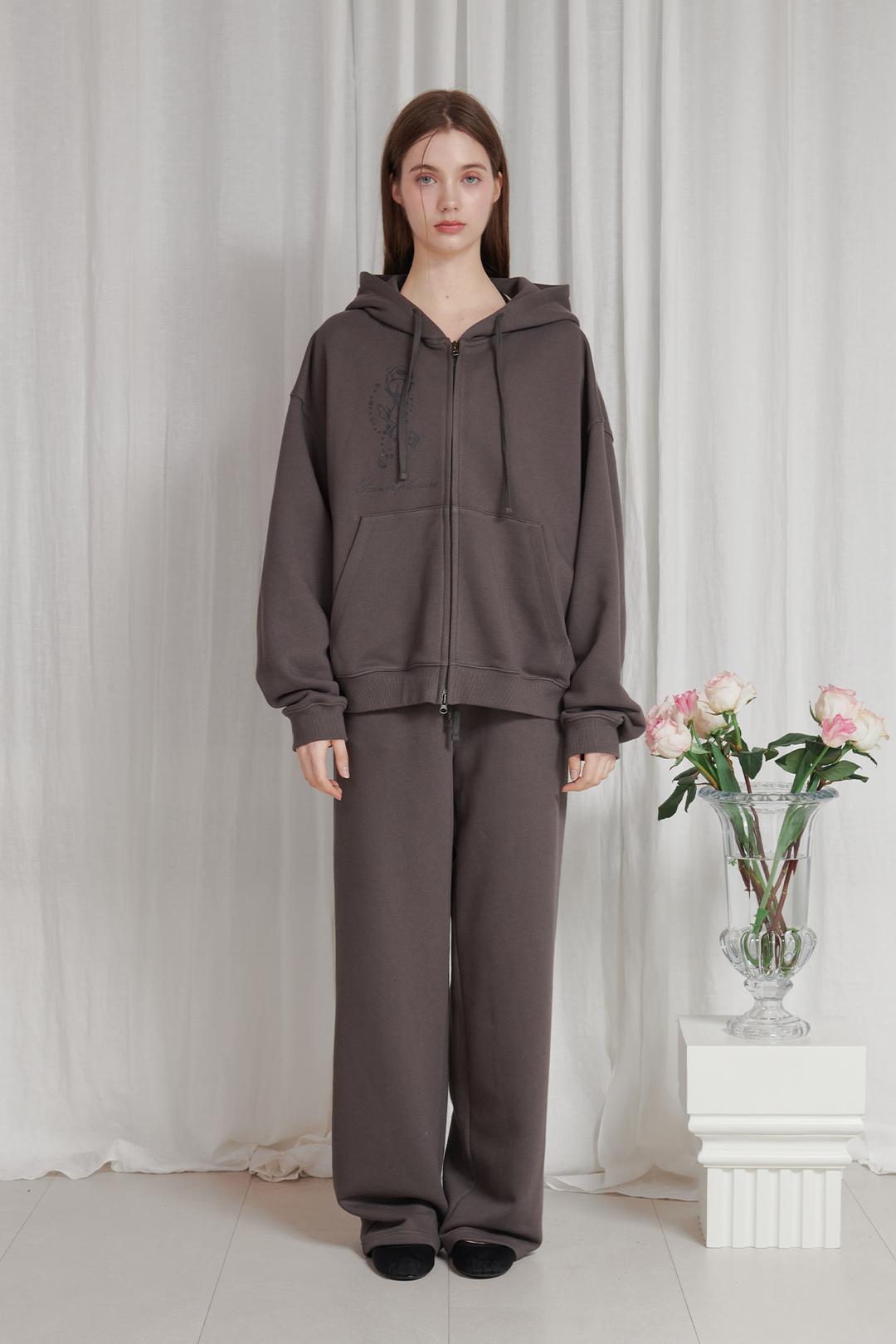 [3/15~] ROSE 2WAY HOOD ZIP UP charcoal