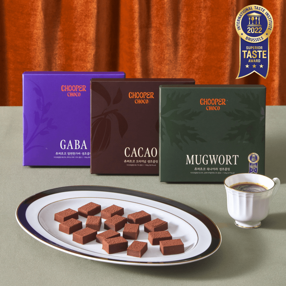 "유럽셰프 200인 선정 3스타 파베초콜릿" 츄퍼초코 무설탕 생초콜릿(3종 중 택1)