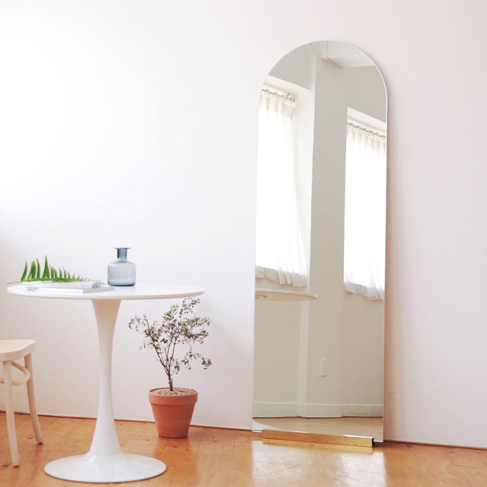 거울미인 아치형 전신거울 예쁜 노프레임 대형 와이드 골드 실버 원목 벽걸이 스탠드 이동식